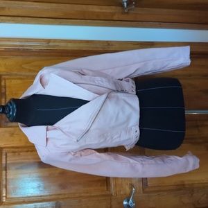 Therapy Vegan Pink Cropped Motorcycle Jacket